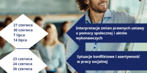 plakat informujący o szkoleniach