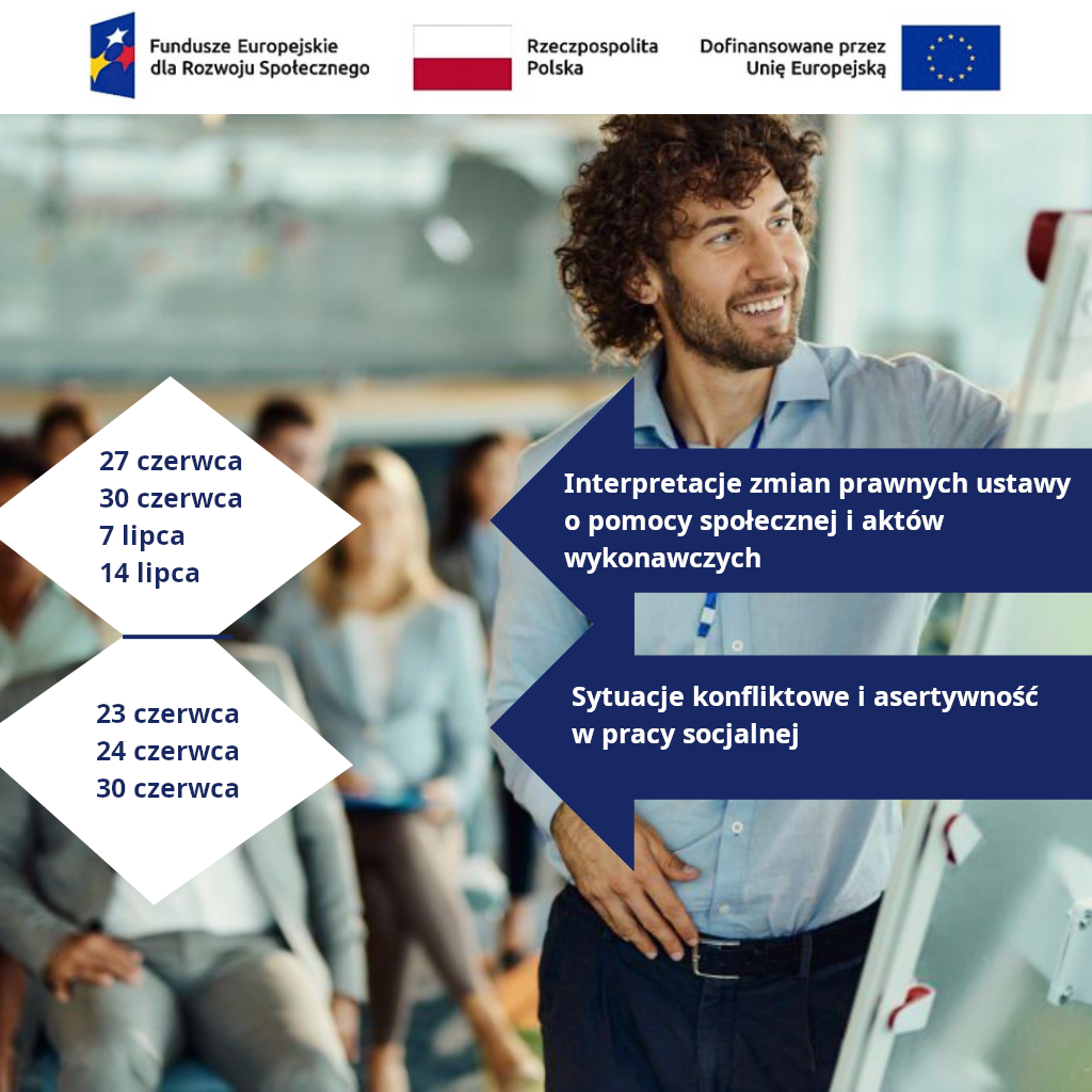 plakat informujący o szkoleniach